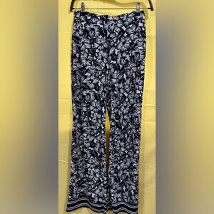 Michael Kors Blue and White Floral Pants